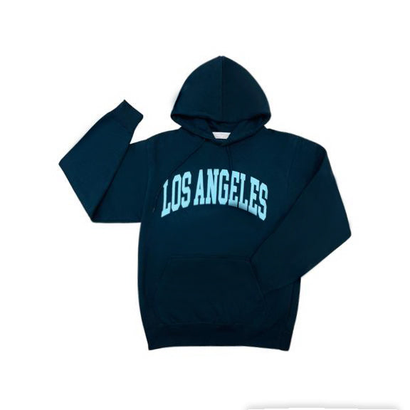 Los Angeles Black Hoodie with Blue