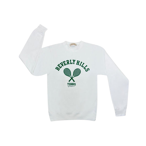 Beverly Hills White Green Tennis Club sweatshirt