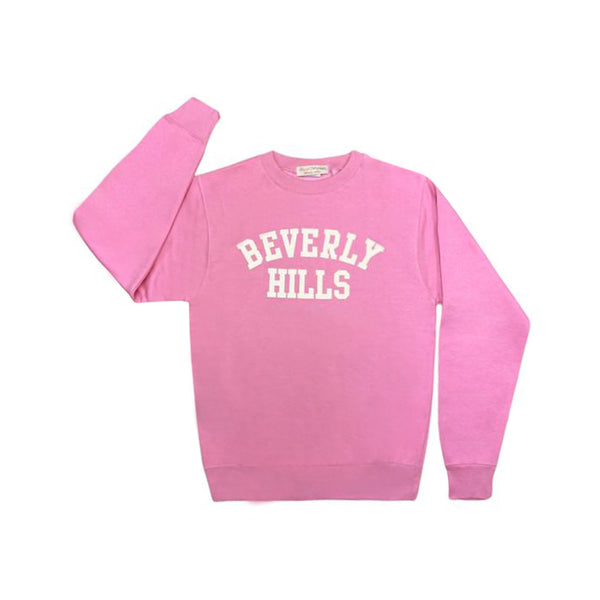 Pink Beverly Hills sweatshirt  with white letters puff90210
