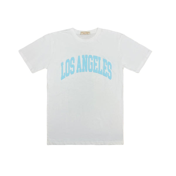 Los Angeles White with Blue t shirt