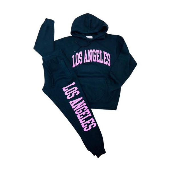 Los Angeles Black with Pink Sweatpants