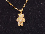 Gummy silver gold plated with zirconia necklace