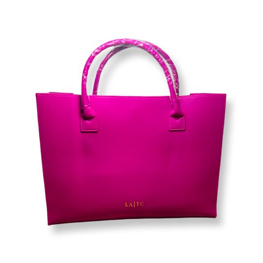 Back Hot Pink Modern Vegan Tote - Rad Milano