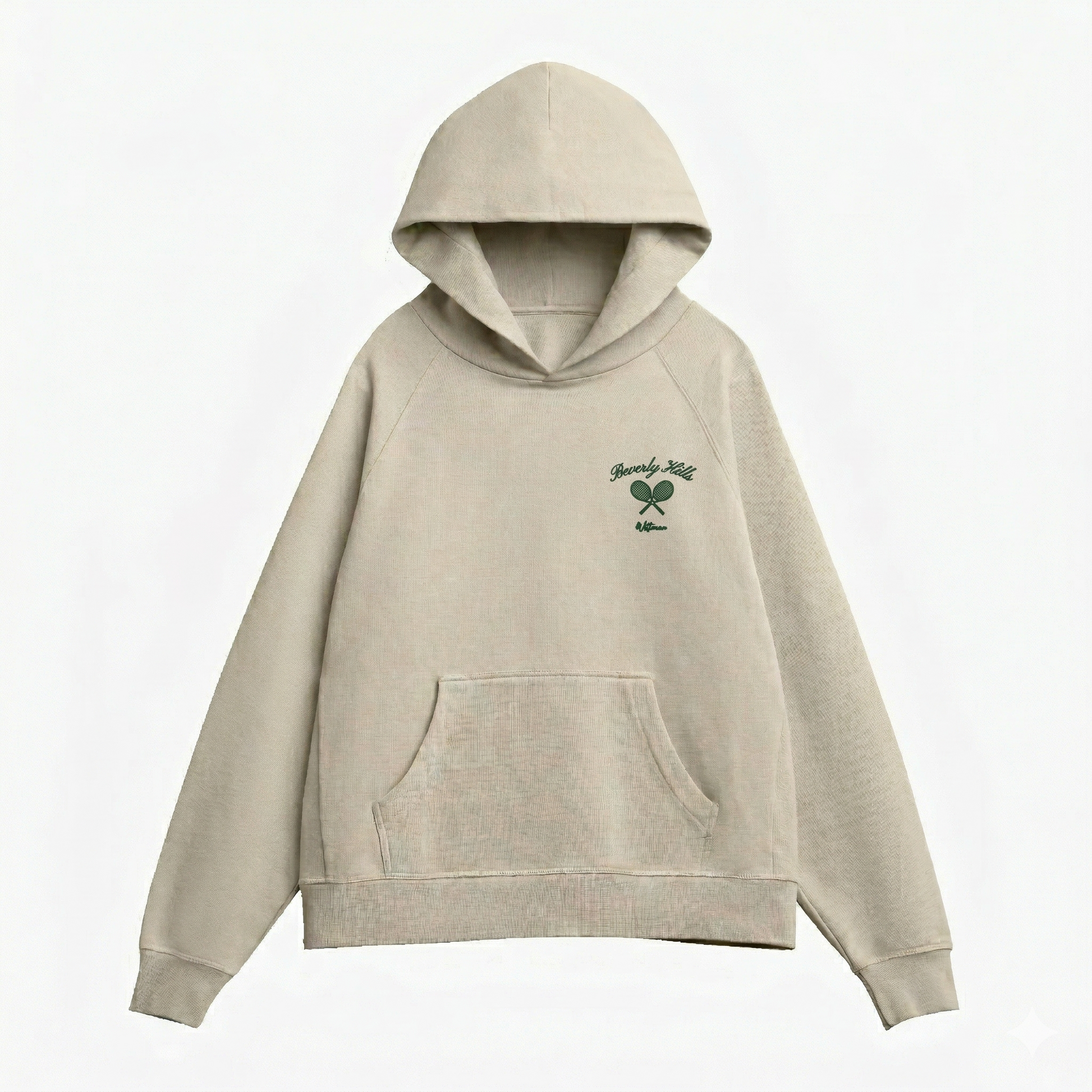 Members Only Tennis 100% Organic Cotton Premium Beige Hoodie 500 gsm