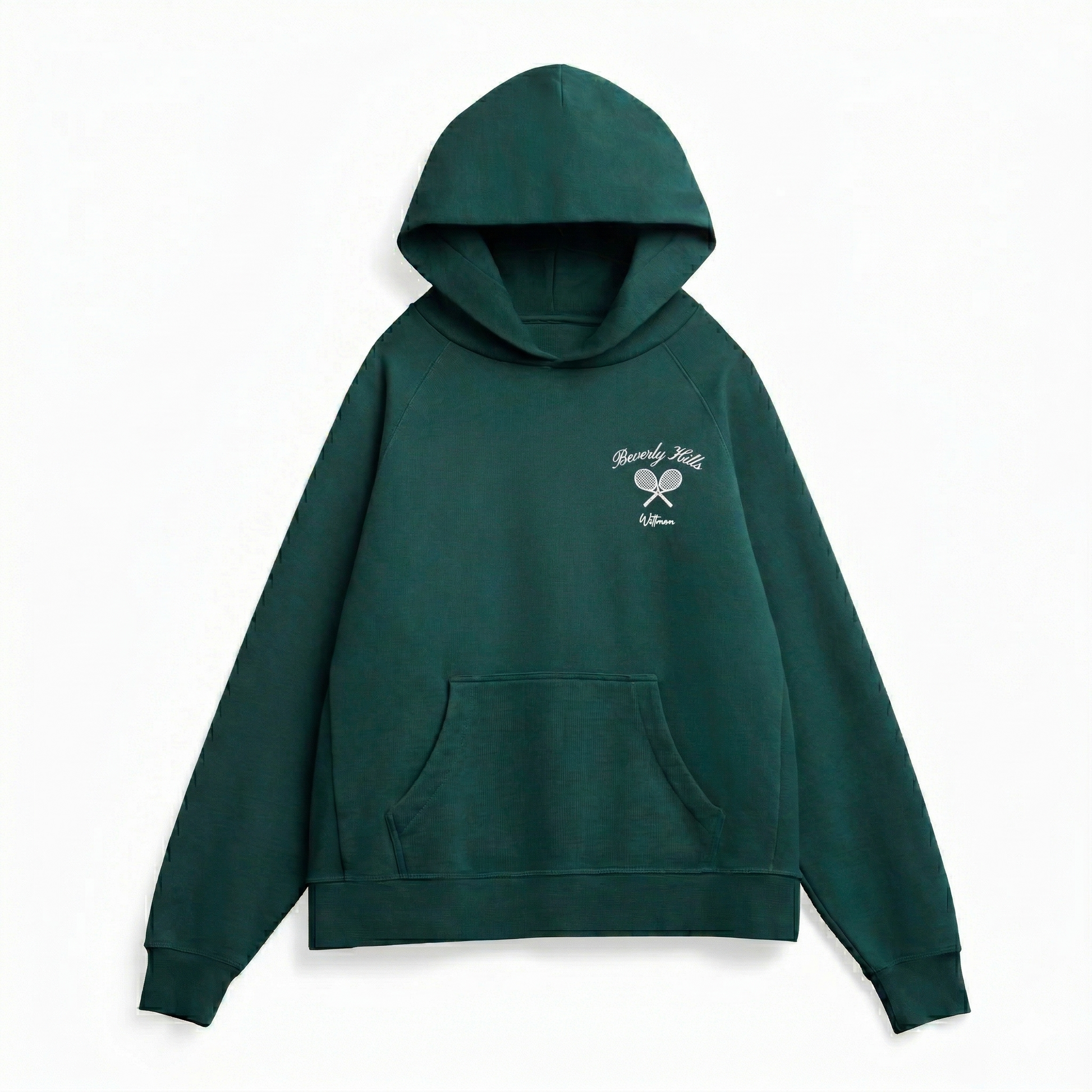 Members Only Tennis 100% Organic Cotton Premium Green Hoodie 500 gsm