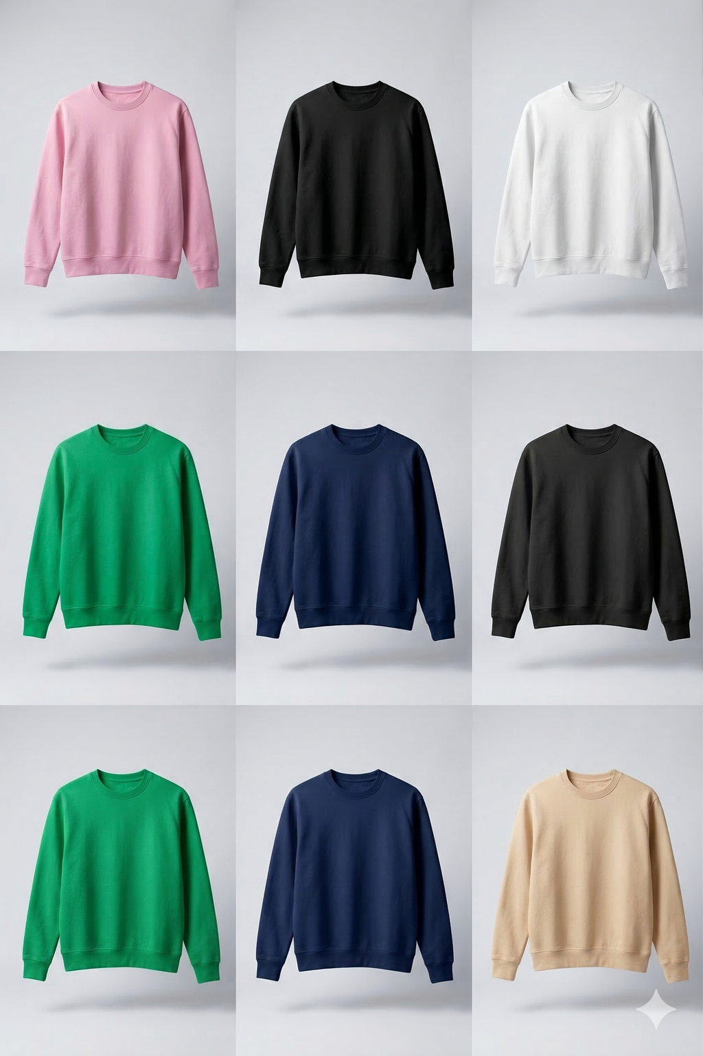Cozy Sweatshirt Plain Black, White, Pink, Green, Tan & Beige | Ingrid Wittmann