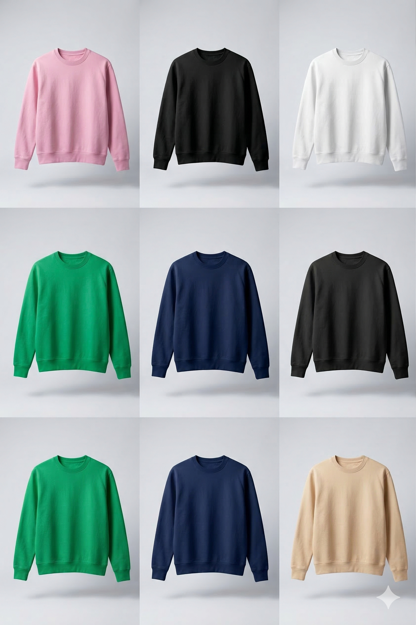 Cozy Sweatshirt Plain Black, White, Pink, Green, Tan & Beige | Ingrid Wittmann