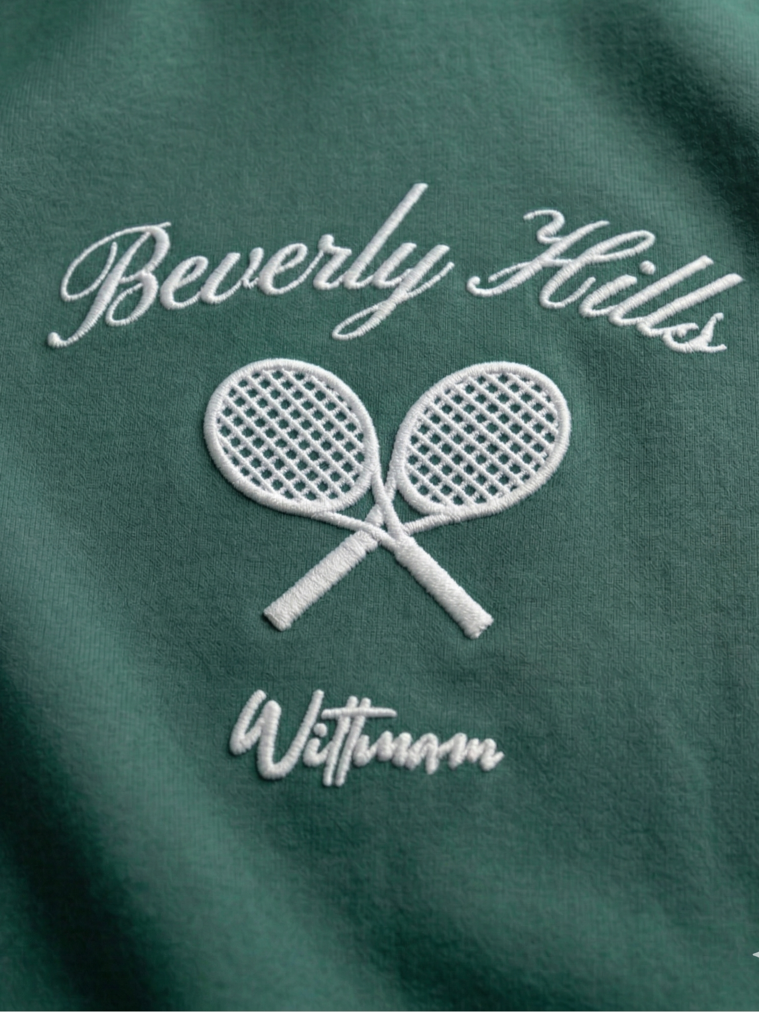 Members Only Tennis 100% Organic Cotton Premium Green Hoodie 500 gsm