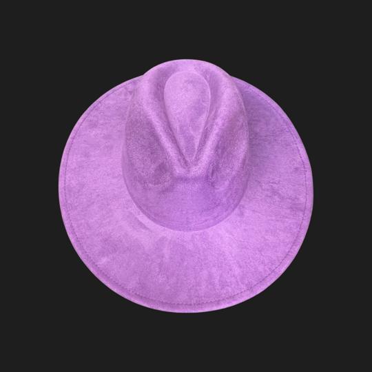 Lavender Suede Large Eaves Top Fedora Hat