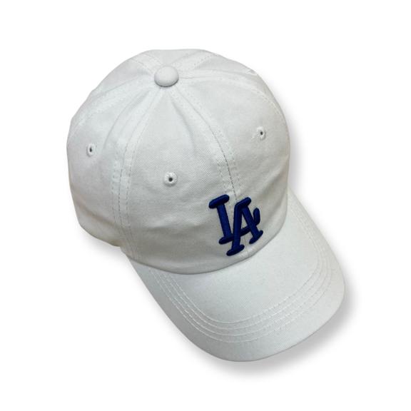 LA White Hat Cap Black/White Embroidered LA initials, Dad's Hat, Embroidered Dad hat, LA initials, 100% Cotton, 6 Panel Low Profile, Unisex, Adult size