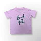 Beverly Hills Pink T Shirt T-Shirt Beverly Hills For Girl With Green Letters Shirt For Gift For Kids