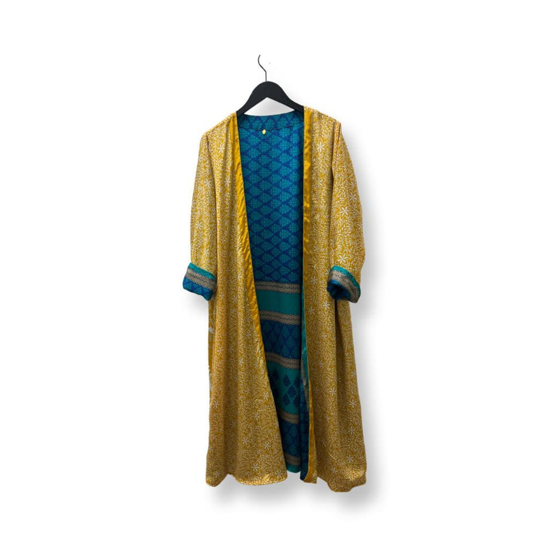 REversible Blue With Gold Reversible Long Kimono