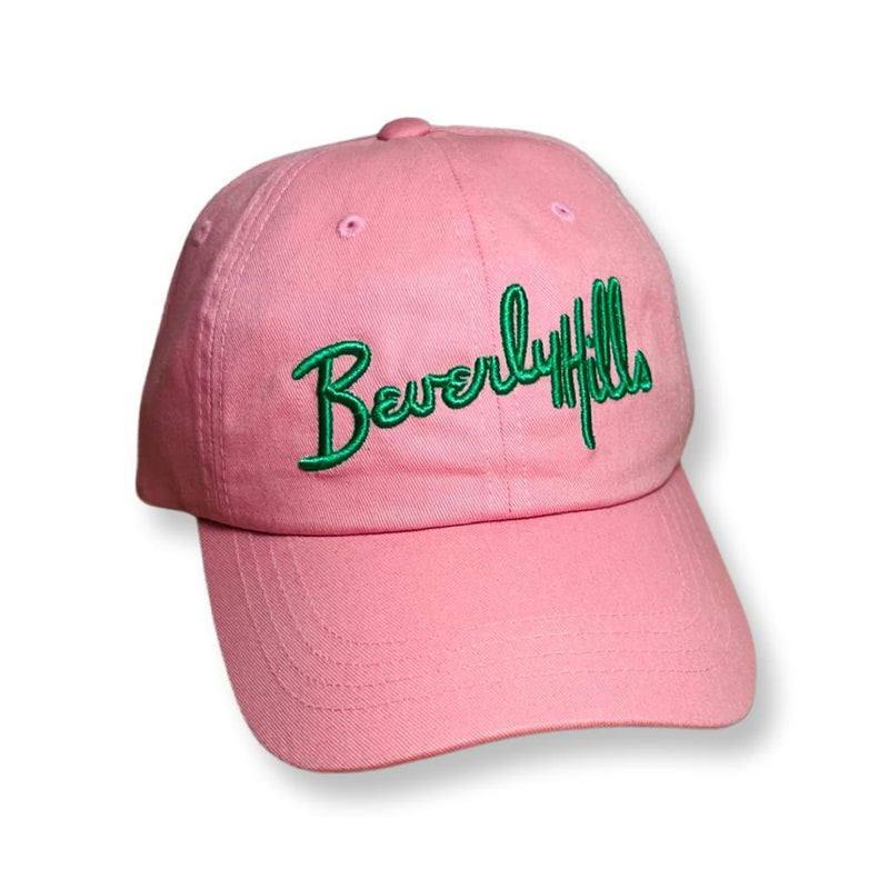 Pink And green Beverly hills hat cap