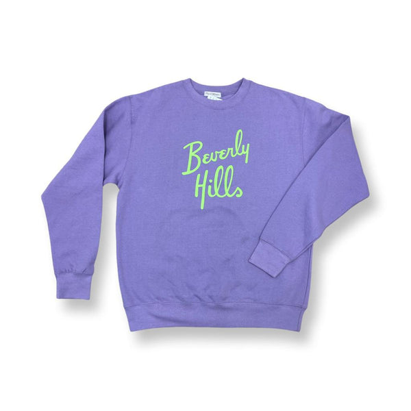 Lavender Beverly Hills Pullover Beverly Hills Sweatshirt For Gift Purple Crewneck