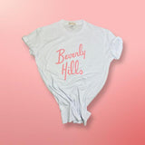 Beverly Hills T shirt White T-Shirt Beverly Hills With White with Pink Letters Ingrid Wittmann Collection