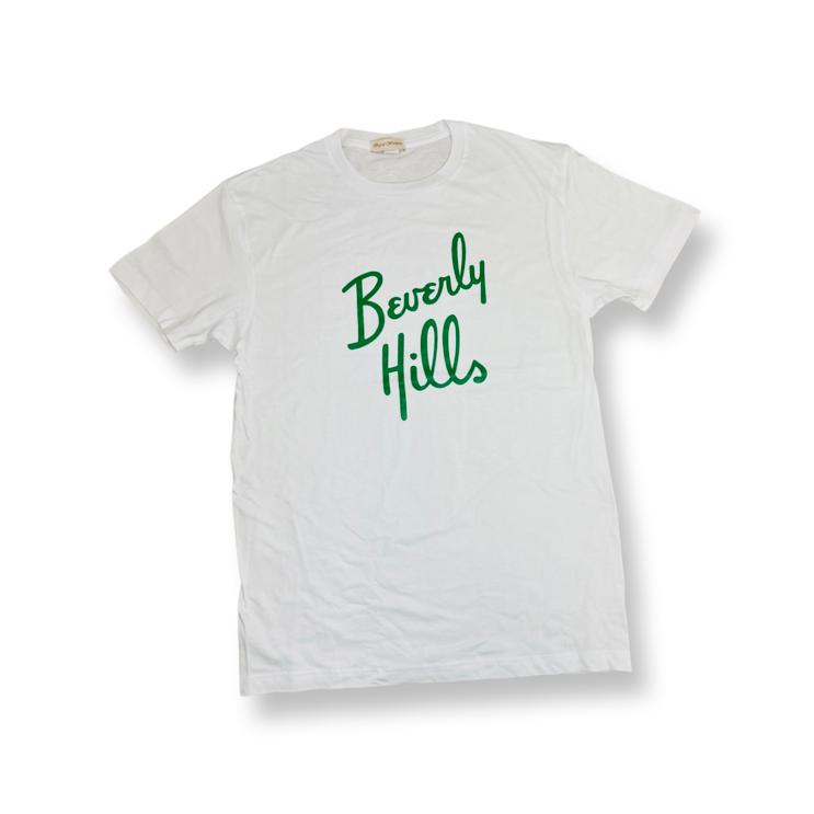 Beverly Hills T shirt White T-Shirt Beverly Hills With White with Green Letters Ingrid Wittmann Collection