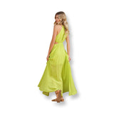 Back Lime Kiwi Delight: The Ruffled Maxi Dress