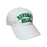 Beverly Hills Cap White Baseball Hat With Green Embroidery Adjustable