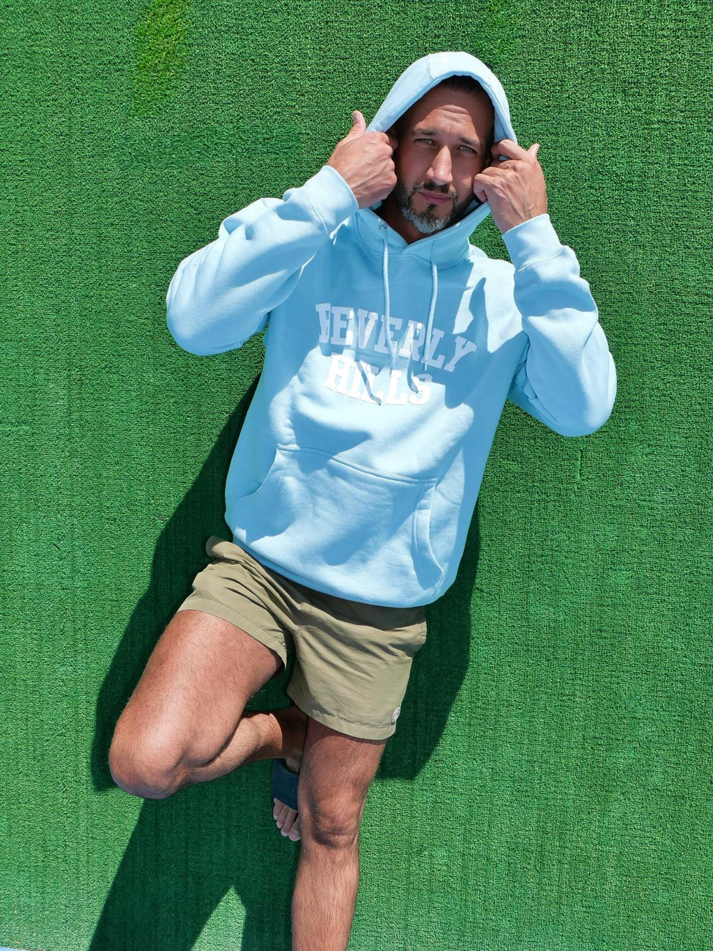 Beverly Hills Blue With White Hoodie Puff