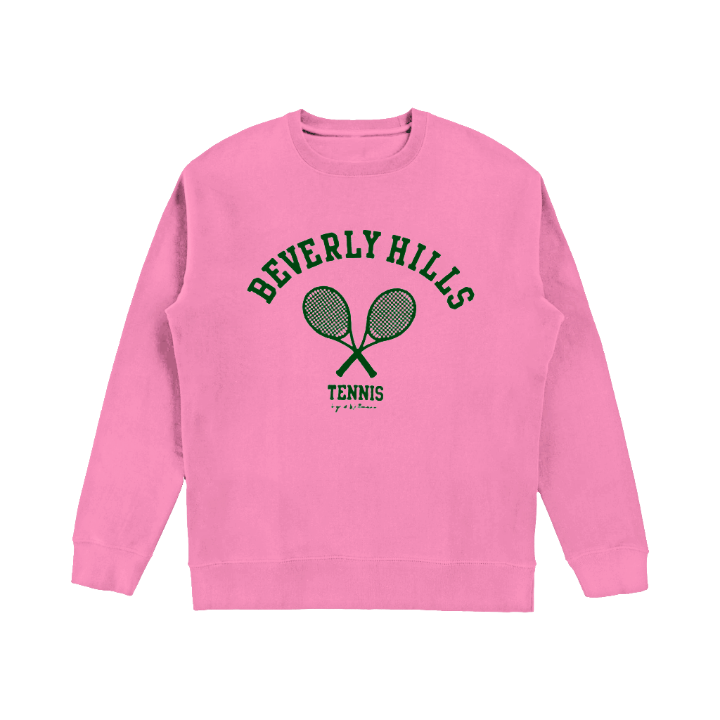 Beverly Hills Sweatshirt 90210 Tennis Club Racquets with green