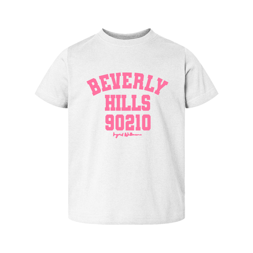 Beverly Hills 90210 T-Shirt White with Pink Letters - Ingrid