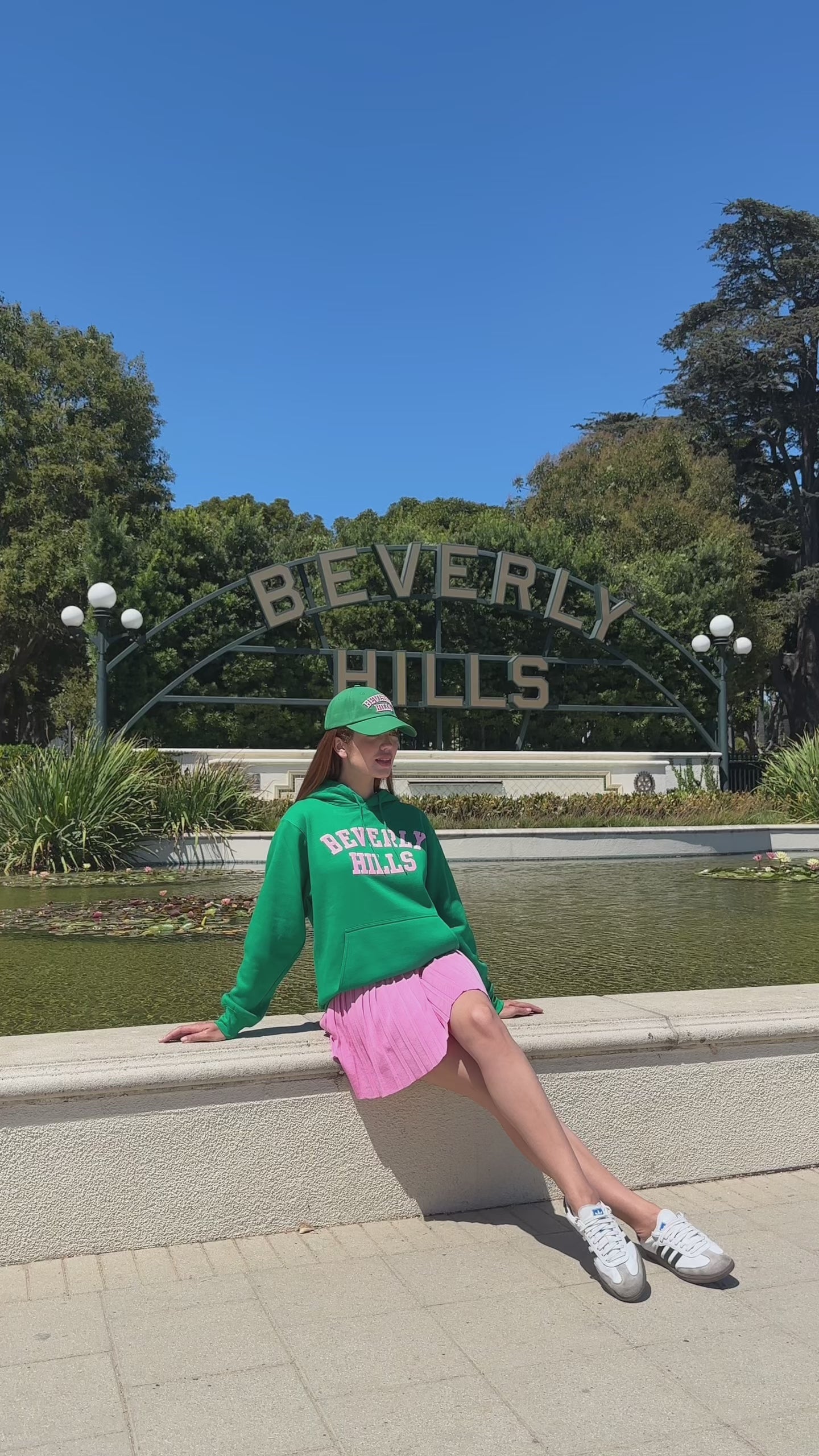 Original Beverly Hills Hoodie with Pink Puff Letters