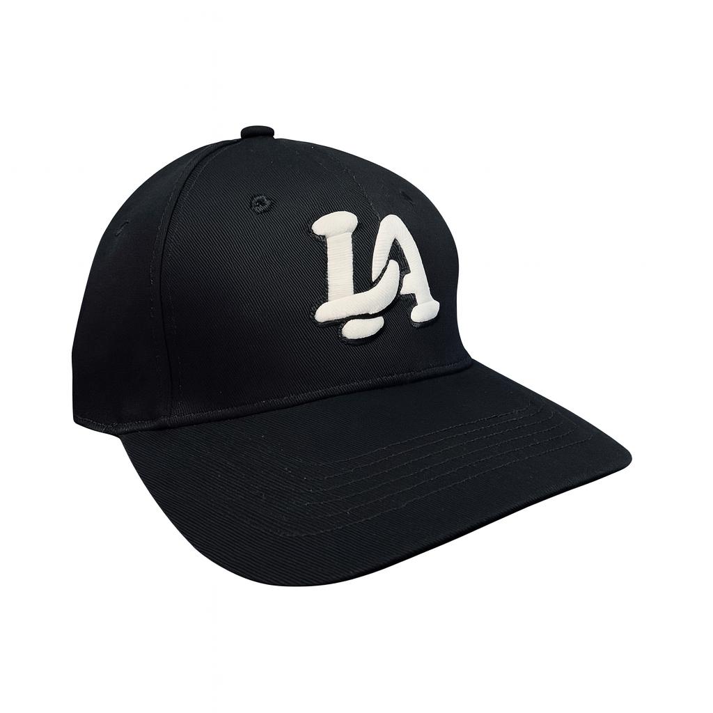 LA Black with White Baseball Cap