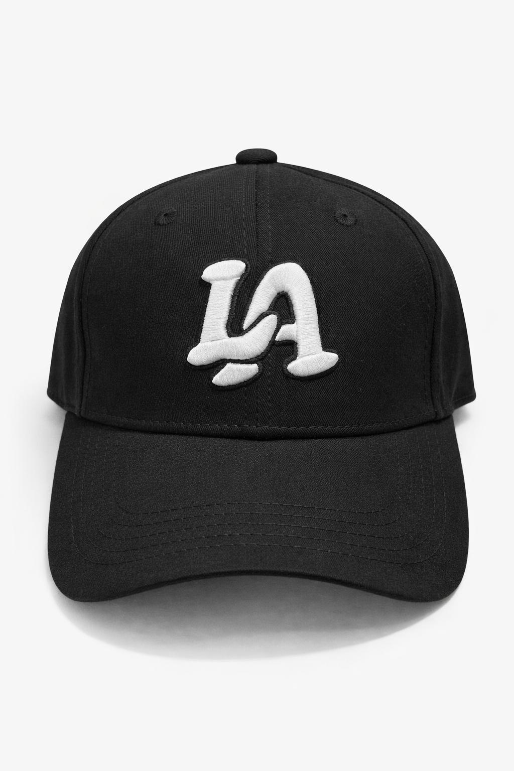 LA Black with White Baseball Cap