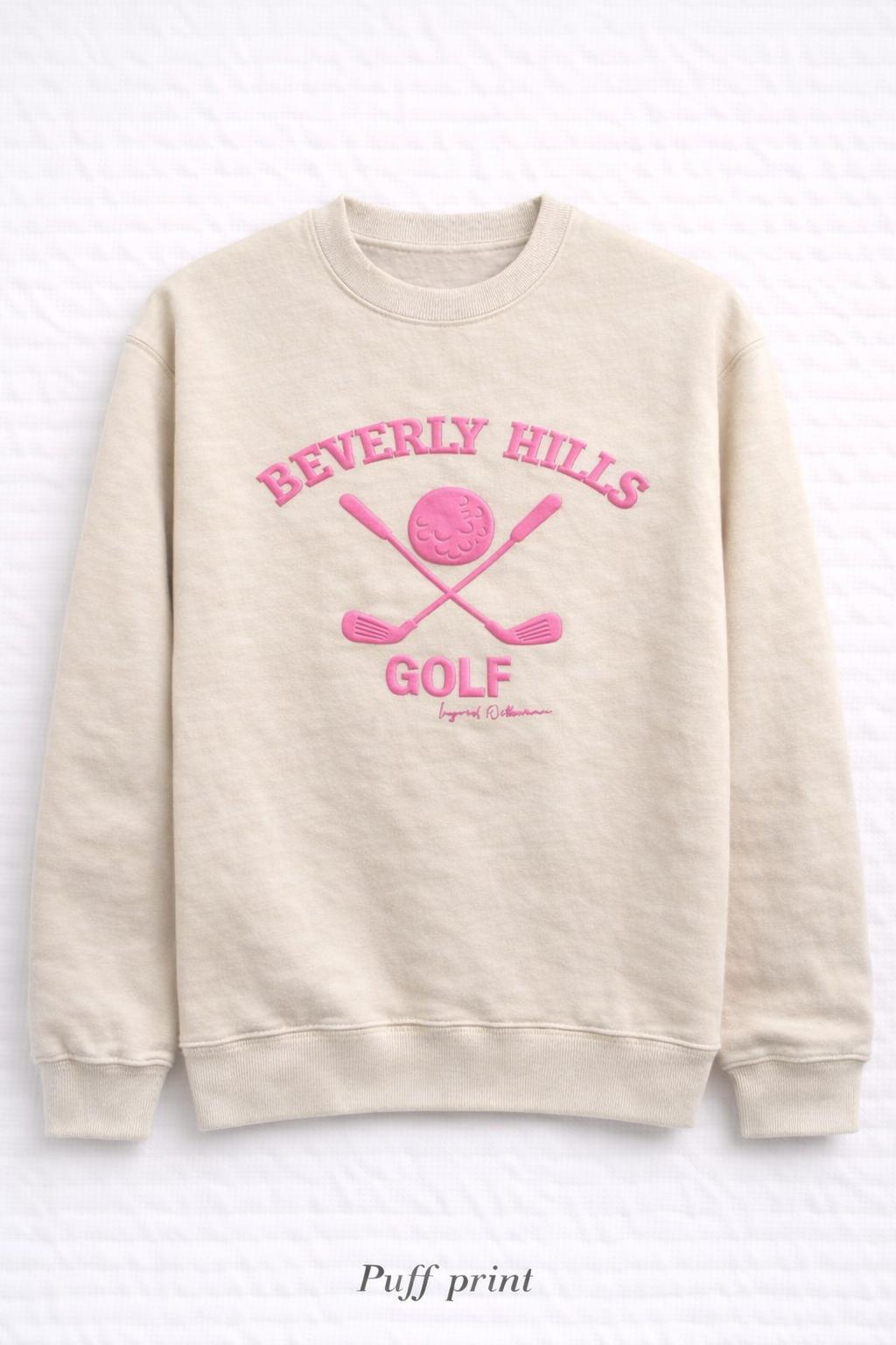 Beverly Hills Sweatshirt Golf Beige With Pink puff