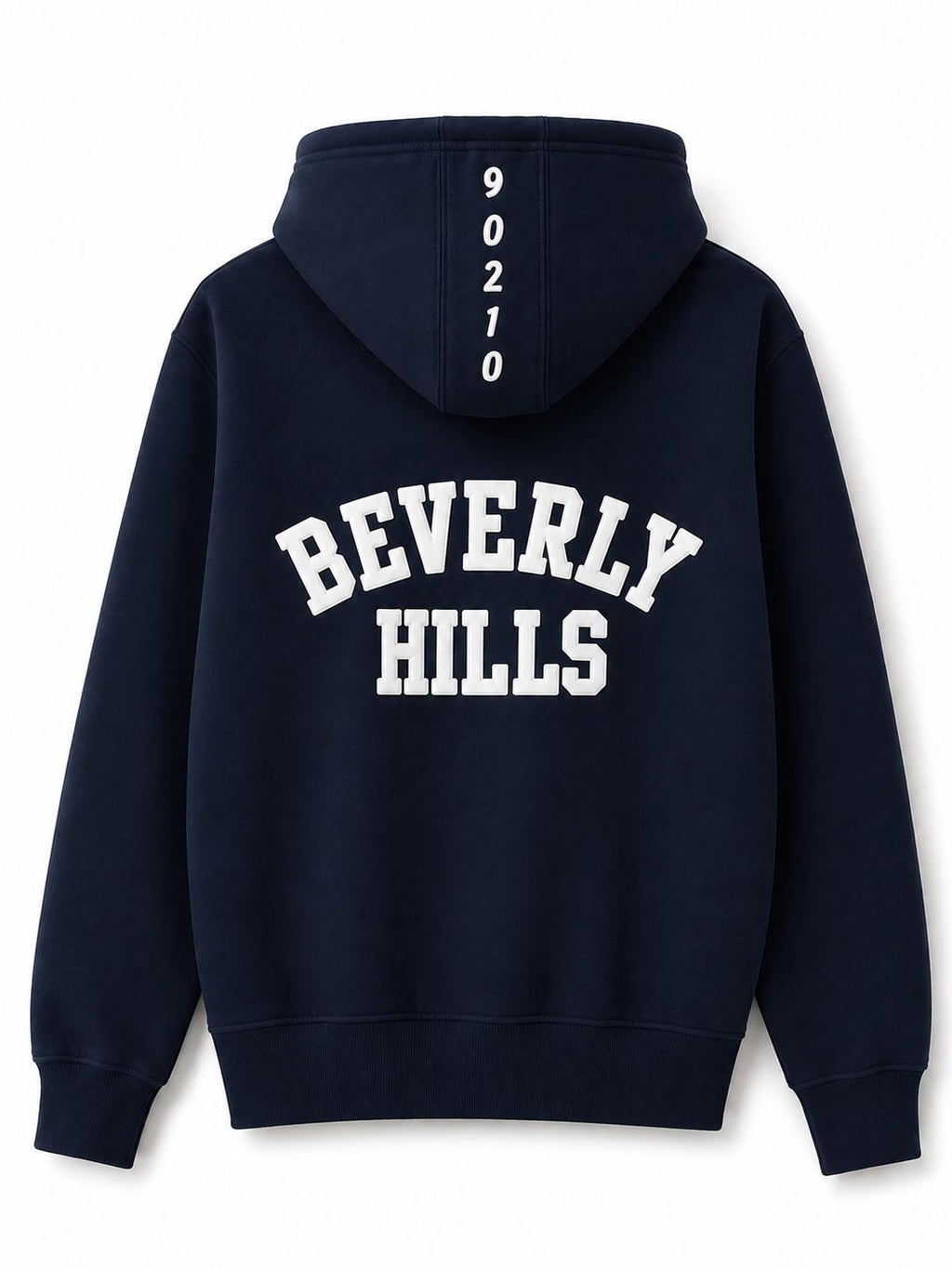 Blue Navy Beverly Hills Zipper Sweater Beverly Hills Zipper 90210 With White Letters