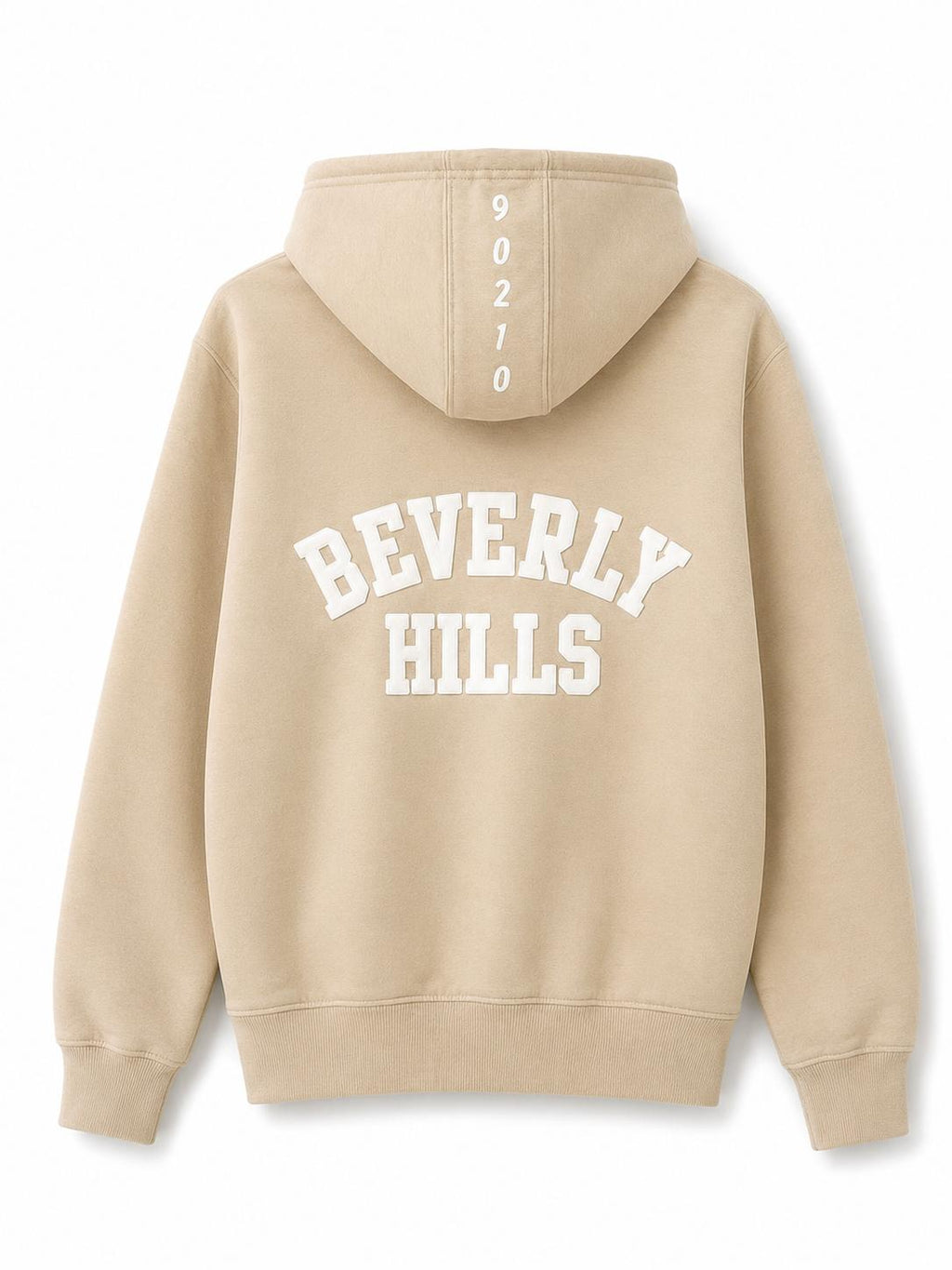 Beige Beverly Hills Zipper Sweater Beverly Hills Zipper 90210 With White Letters