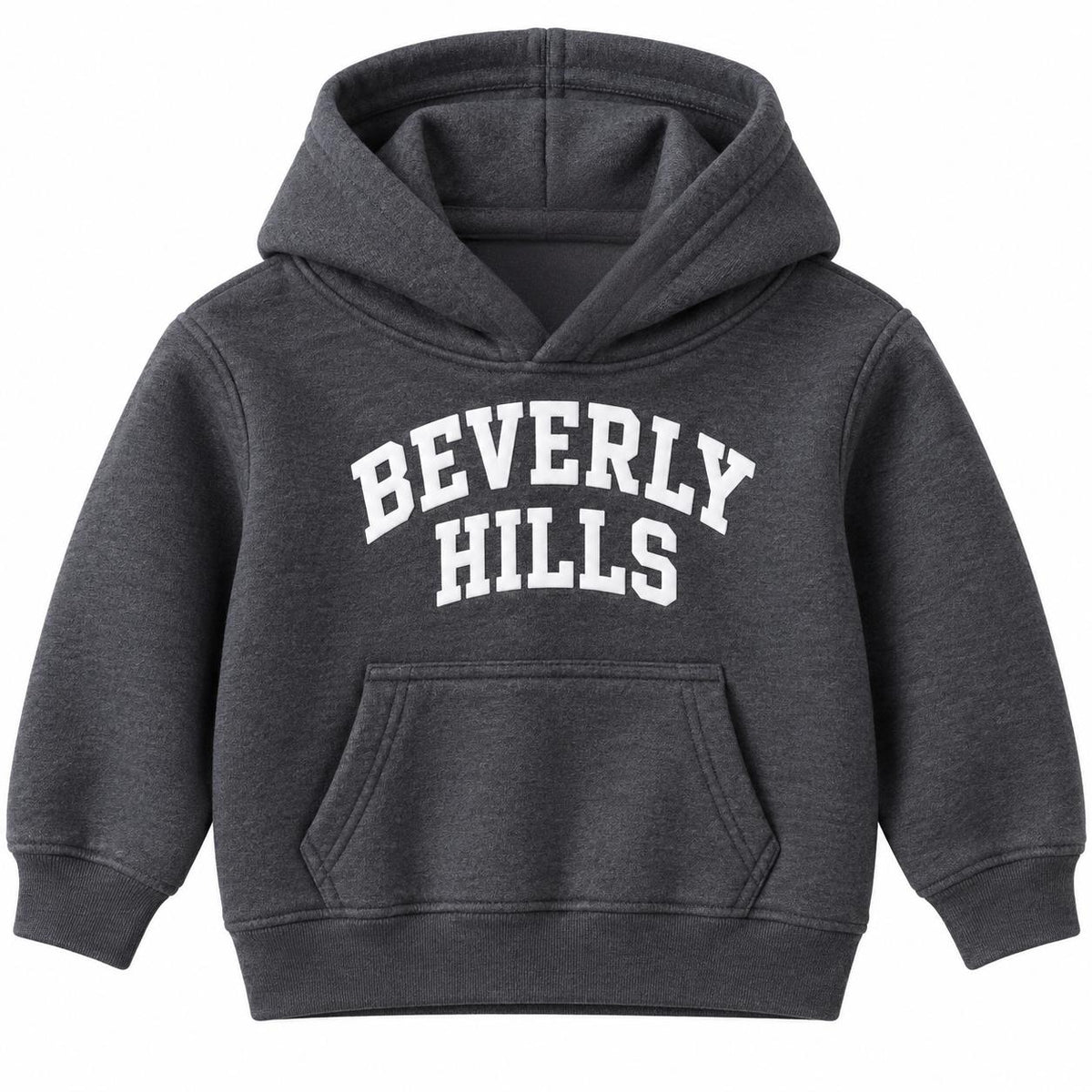 Beverly Hills Hoodie for kids Charcoal With White Letters