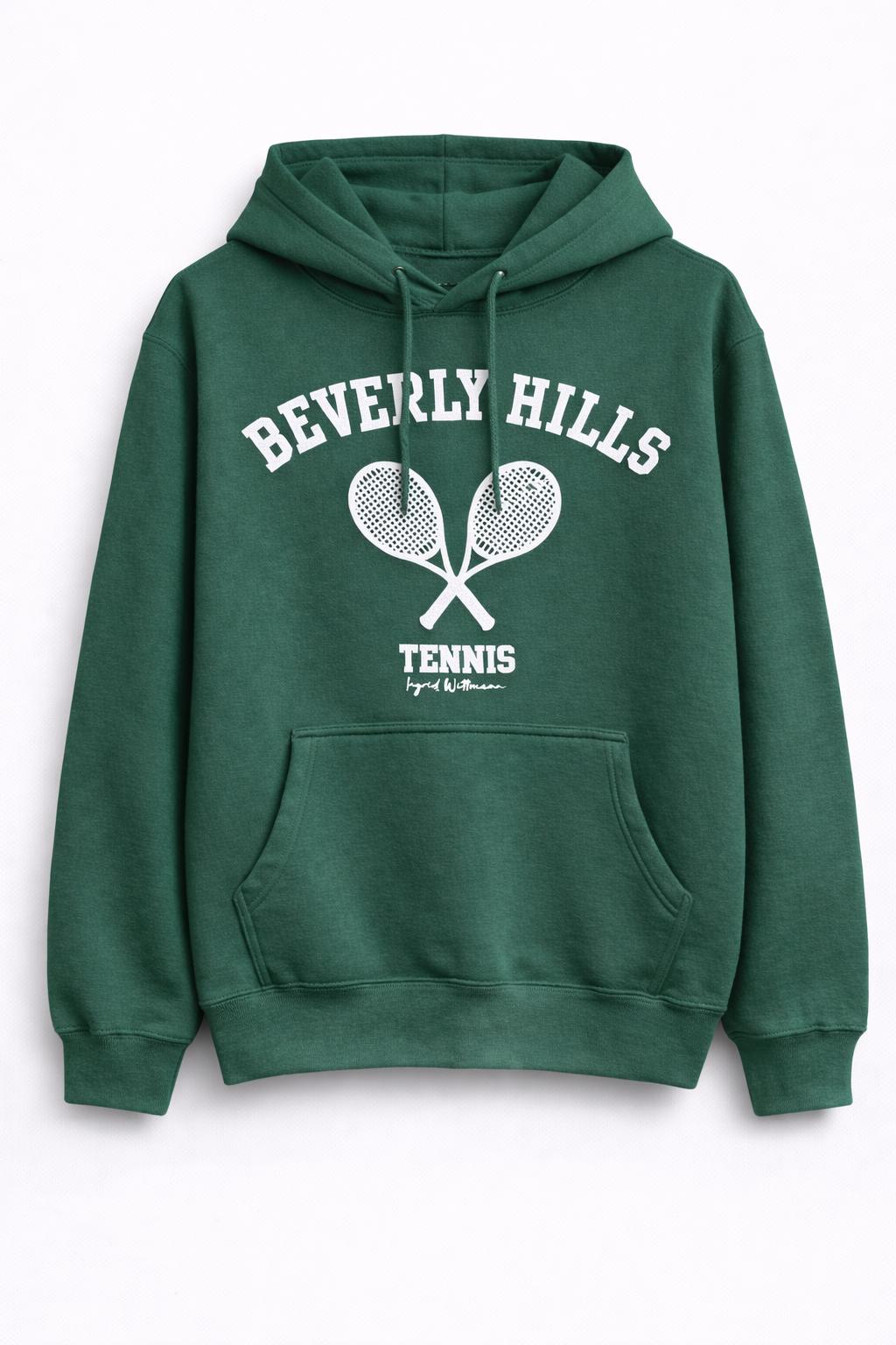 Beverly Hills Tennis With Green Letters Hoodie
