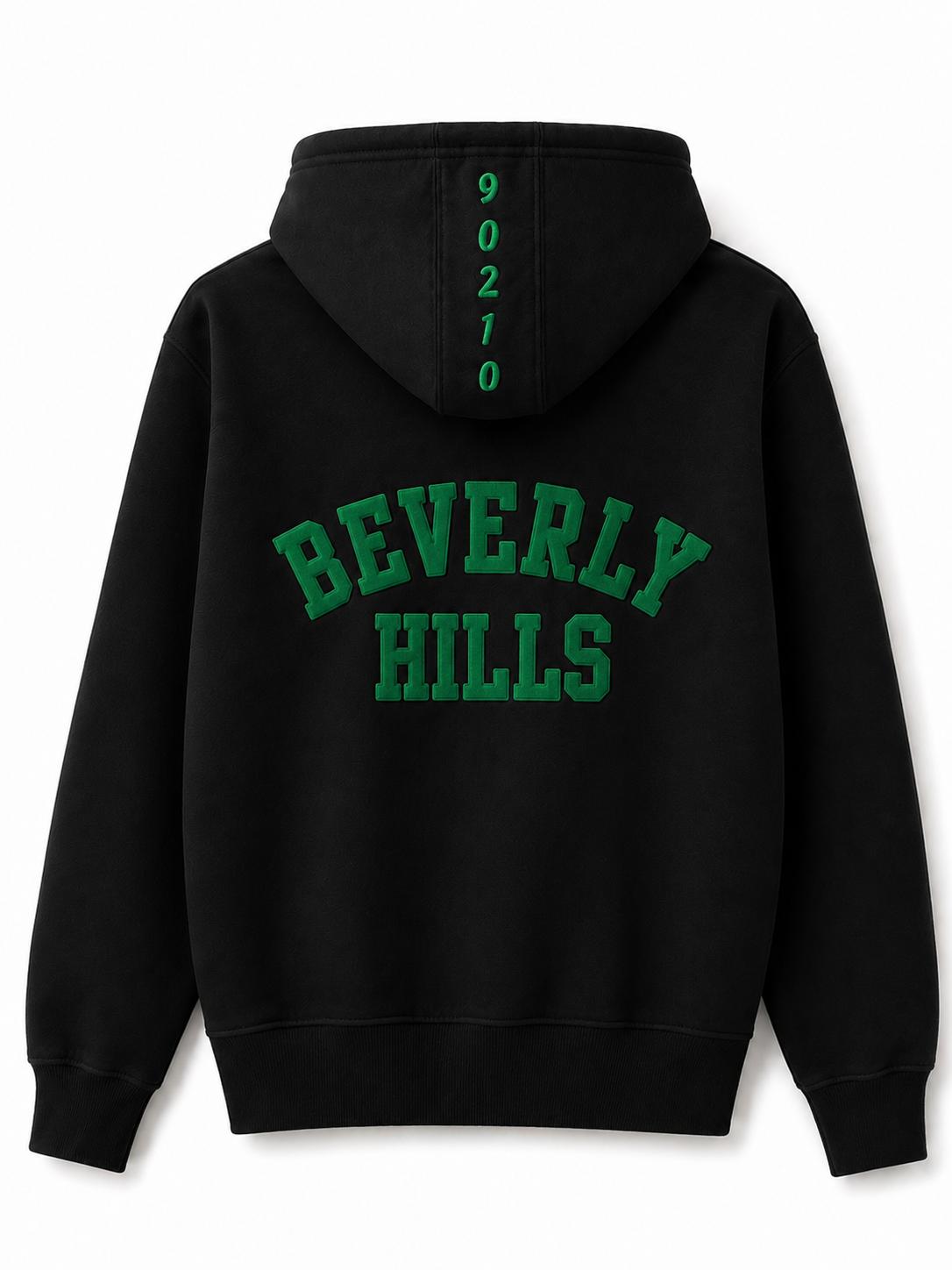 Black Beverly Hills Zipper Sweater Beverly Hills Zipper 90210 With Green Letters