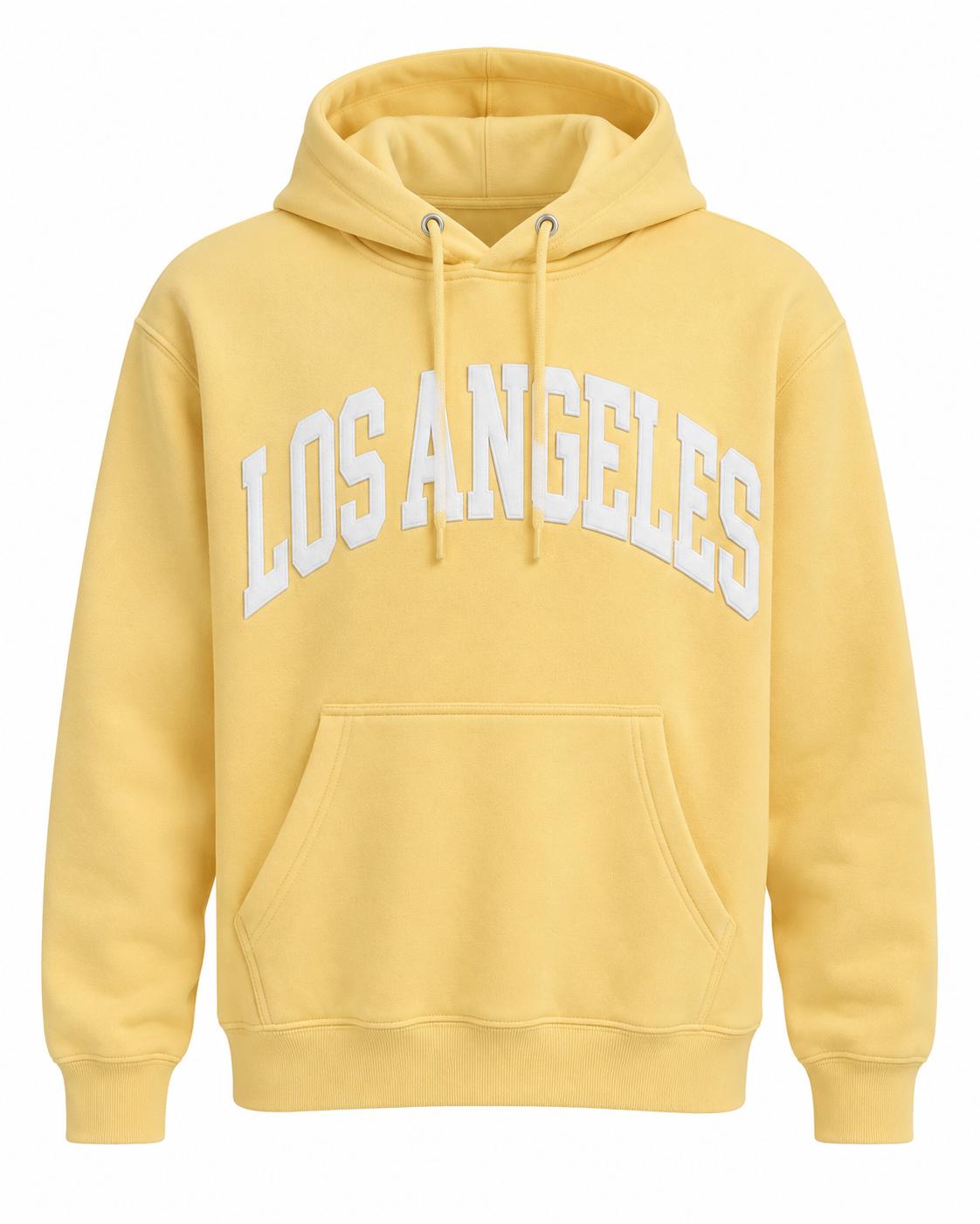 Los Angeles Yellow With White Puff Hoodie