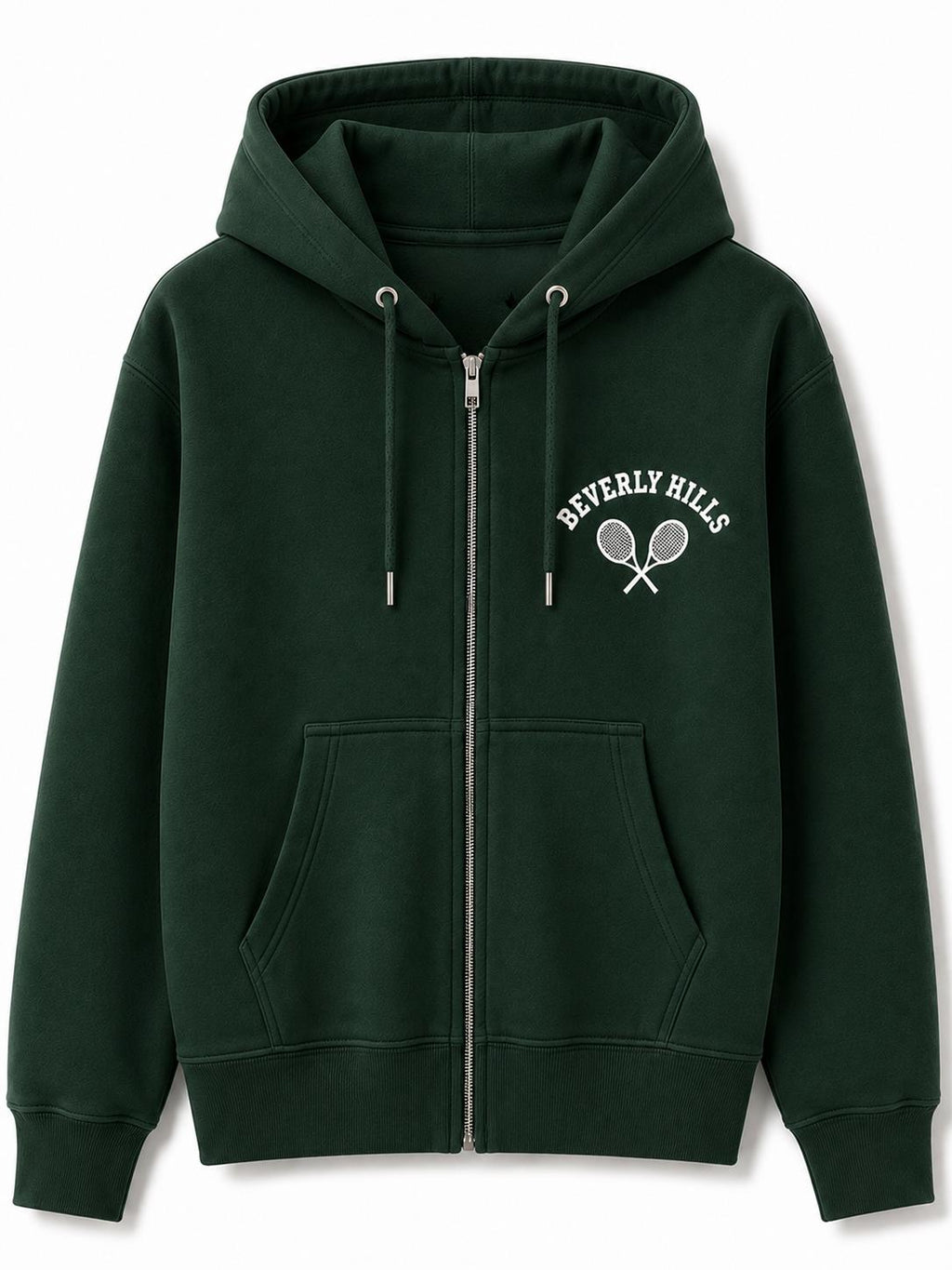 Tennis White Beverly Hills Zipper Sweater Beverly Hills Zipper 90210 With Green Letters