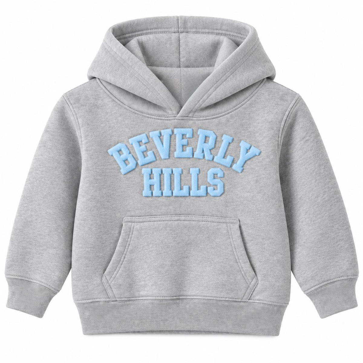Beverly Hills Hoodie for kids Gray With Blue Letters
