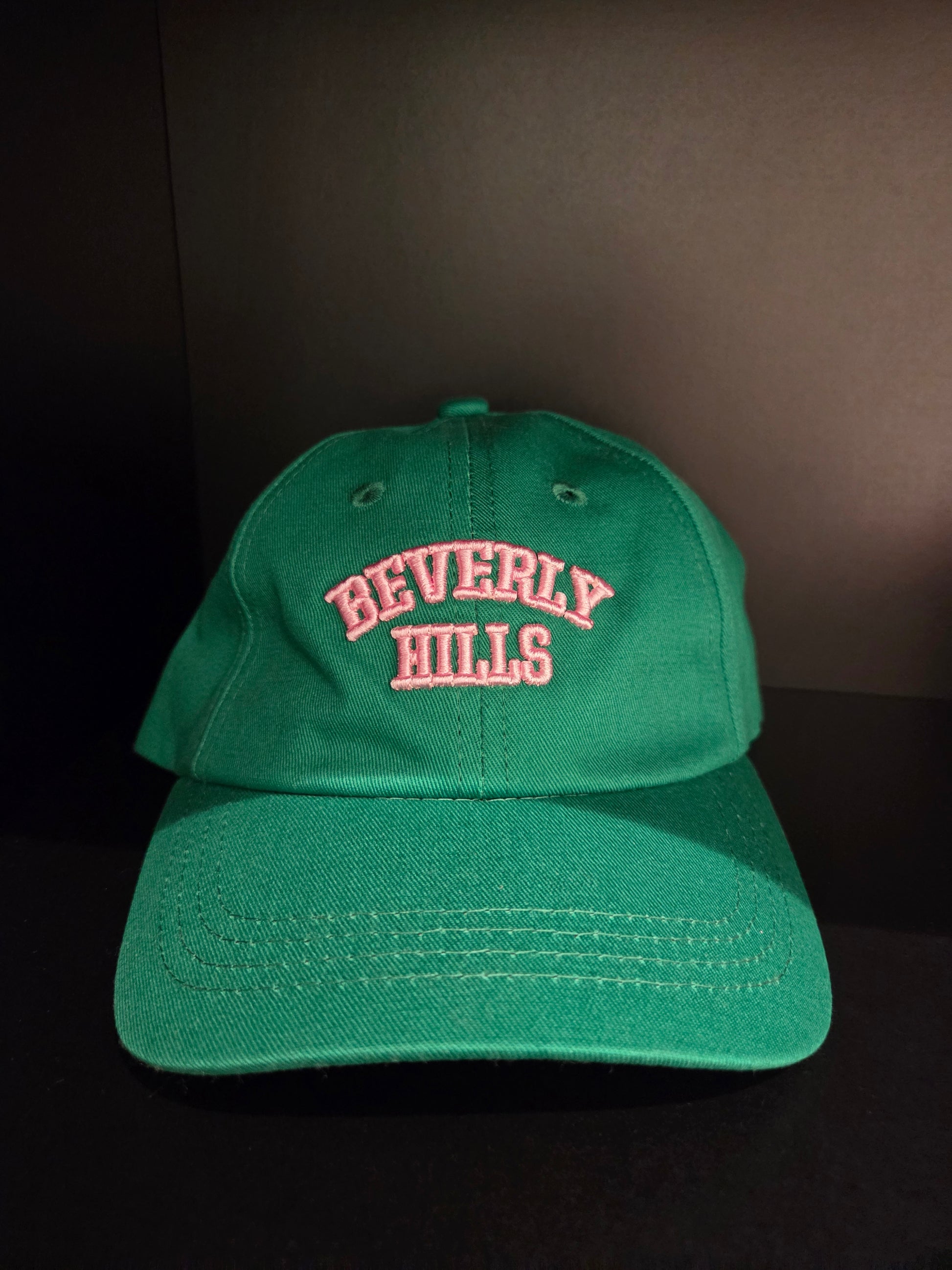 Green with pink letter Beverly Hills Kids cap