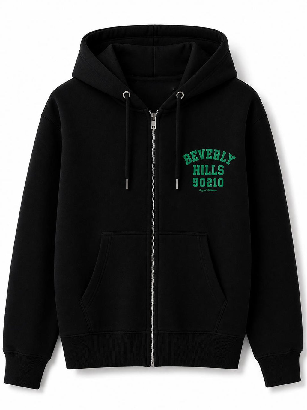 Black Beverly Hills Zipper Sweater Beverly Hills Zipper 90210 With Green Letters