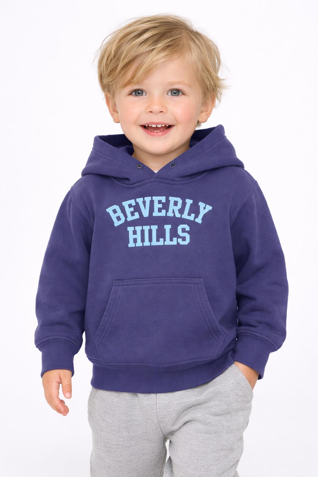 Beverly Hills Hoodie for kids Blue With Blue Letters