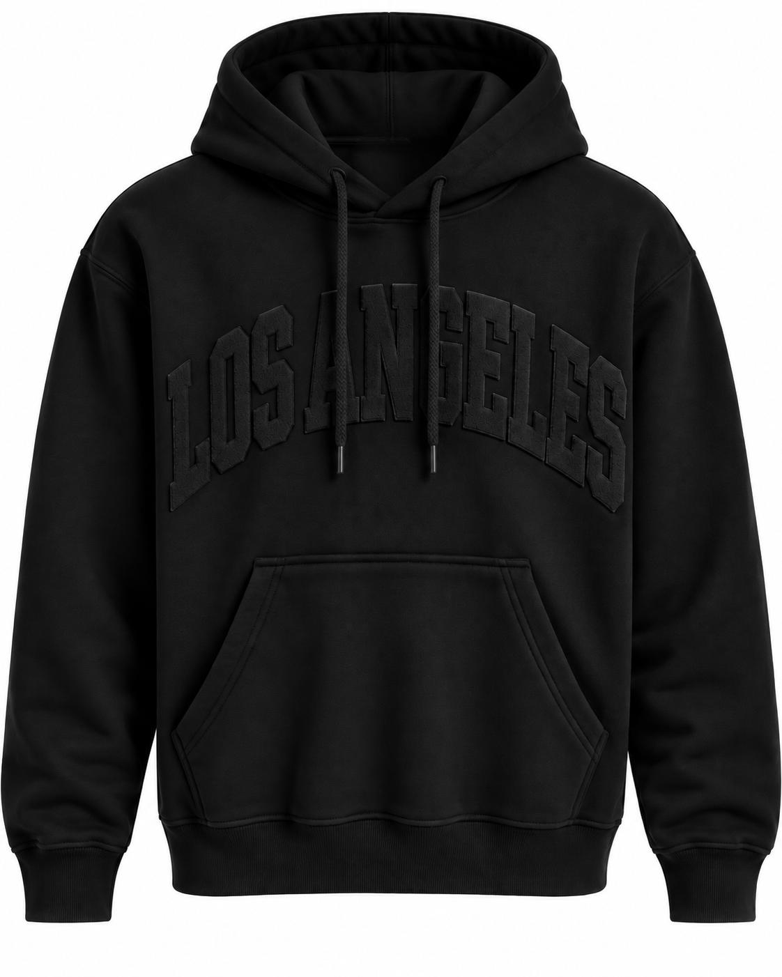 Los Angeles Black with Black Puff Hoodie