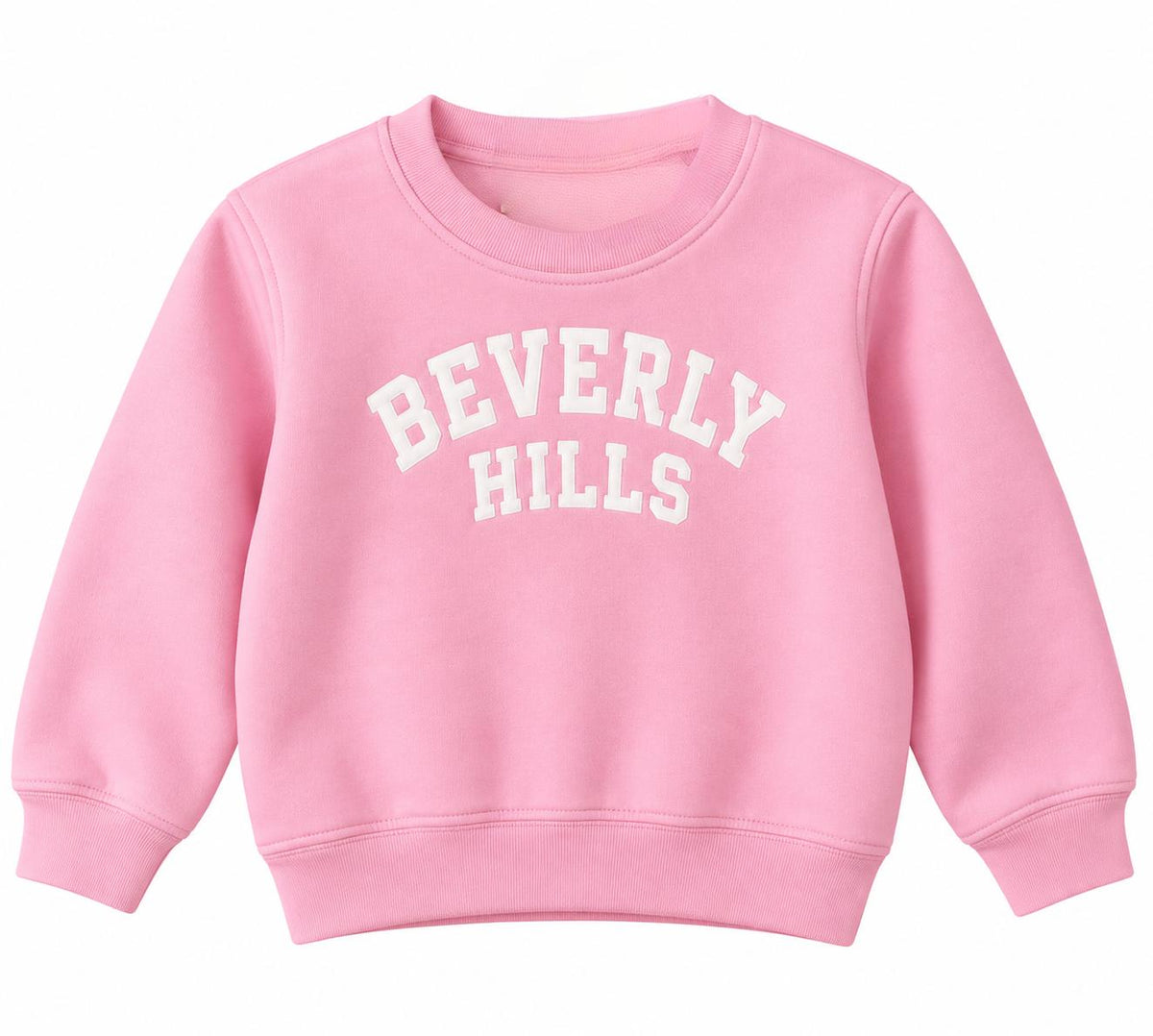 Sweatshirt Crewneck Beverly Hills for kids Pink with White Letters