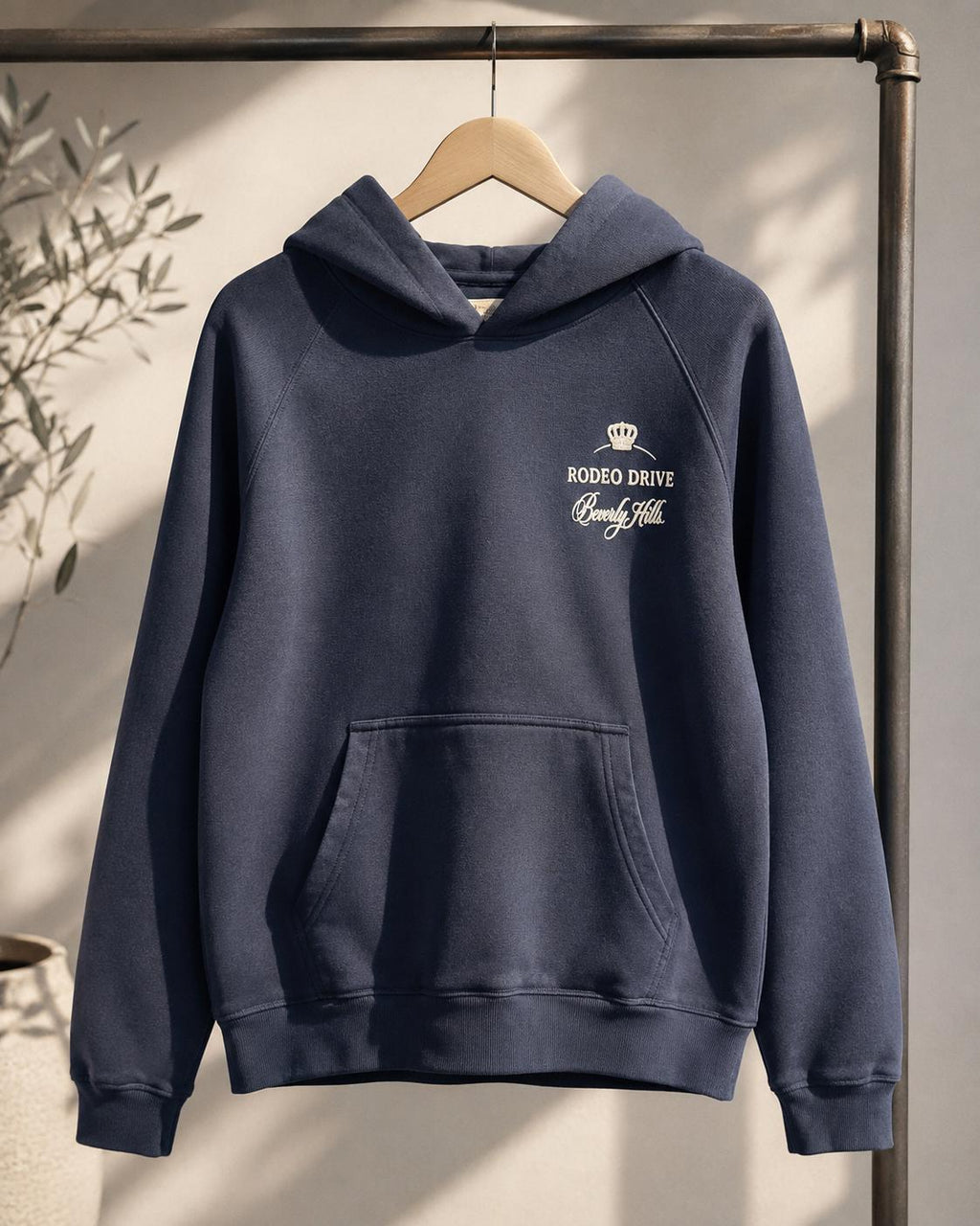 Members Only Rodeo Drive 100% Organic Cotton Premium Navy Blue Hoodie 500 Gsm