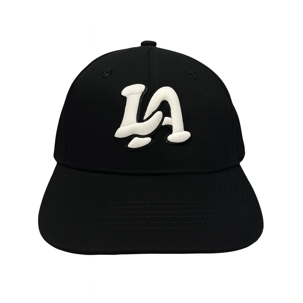 LA Black with White Baseball Cap