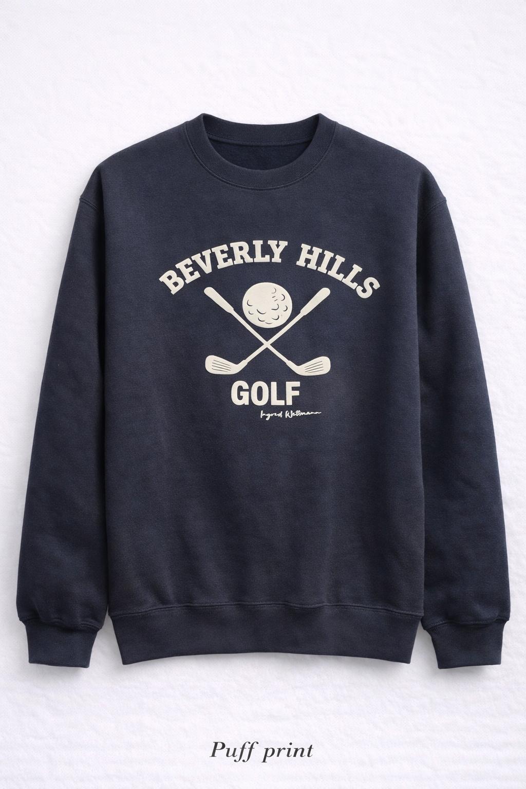 Beverly Hills Sweatshirt Golf Blue With white puff