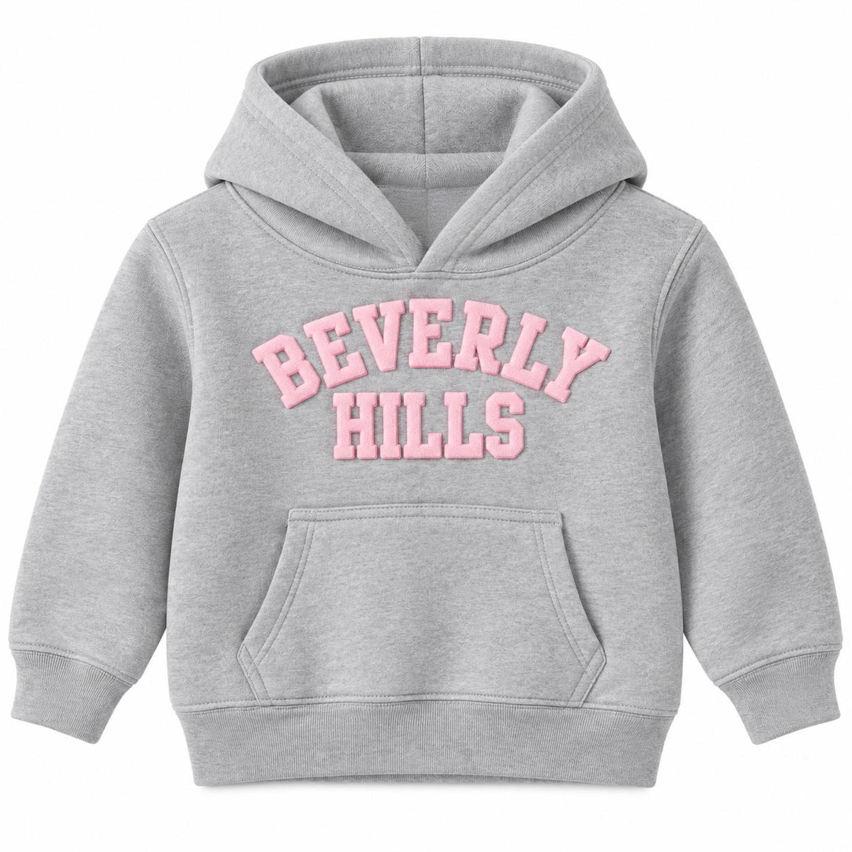 Beverly Hills Hoodie for kids Gray With Pink Letters