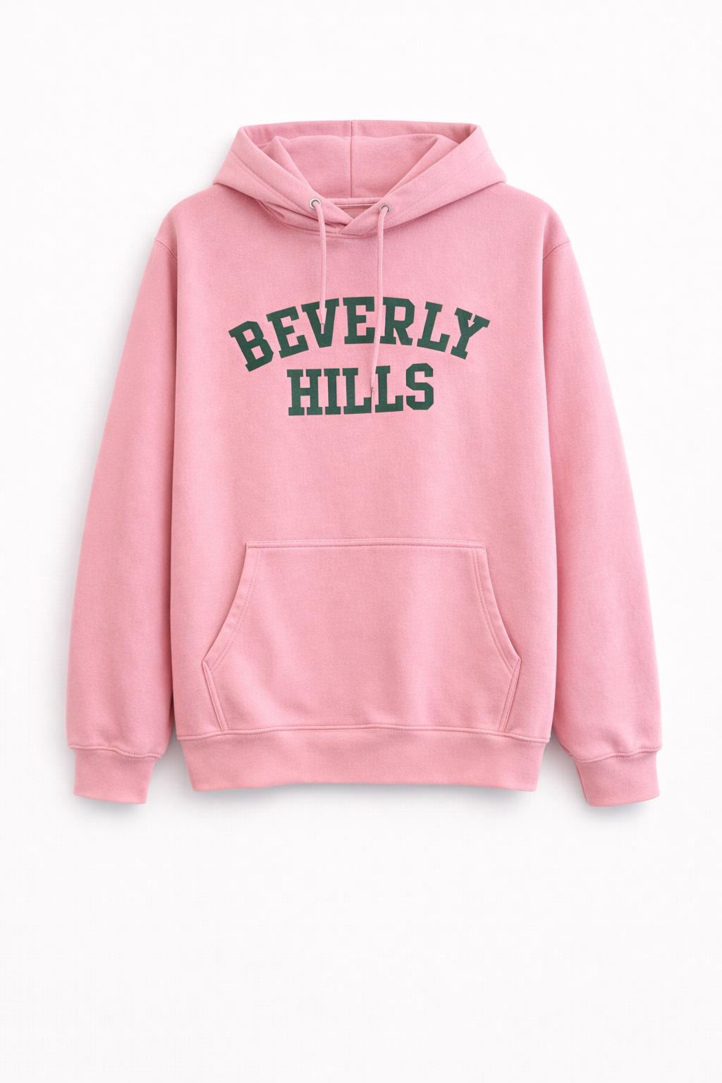 Beverly Hills Hoddie Pink With Green