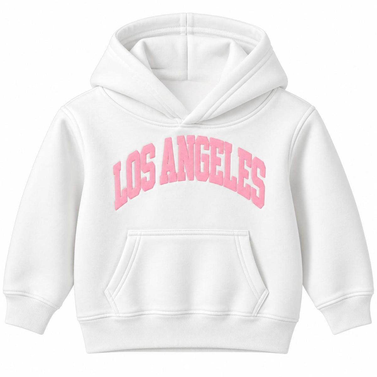 Los Angeles Hoodie for Kids White With Pink Letters