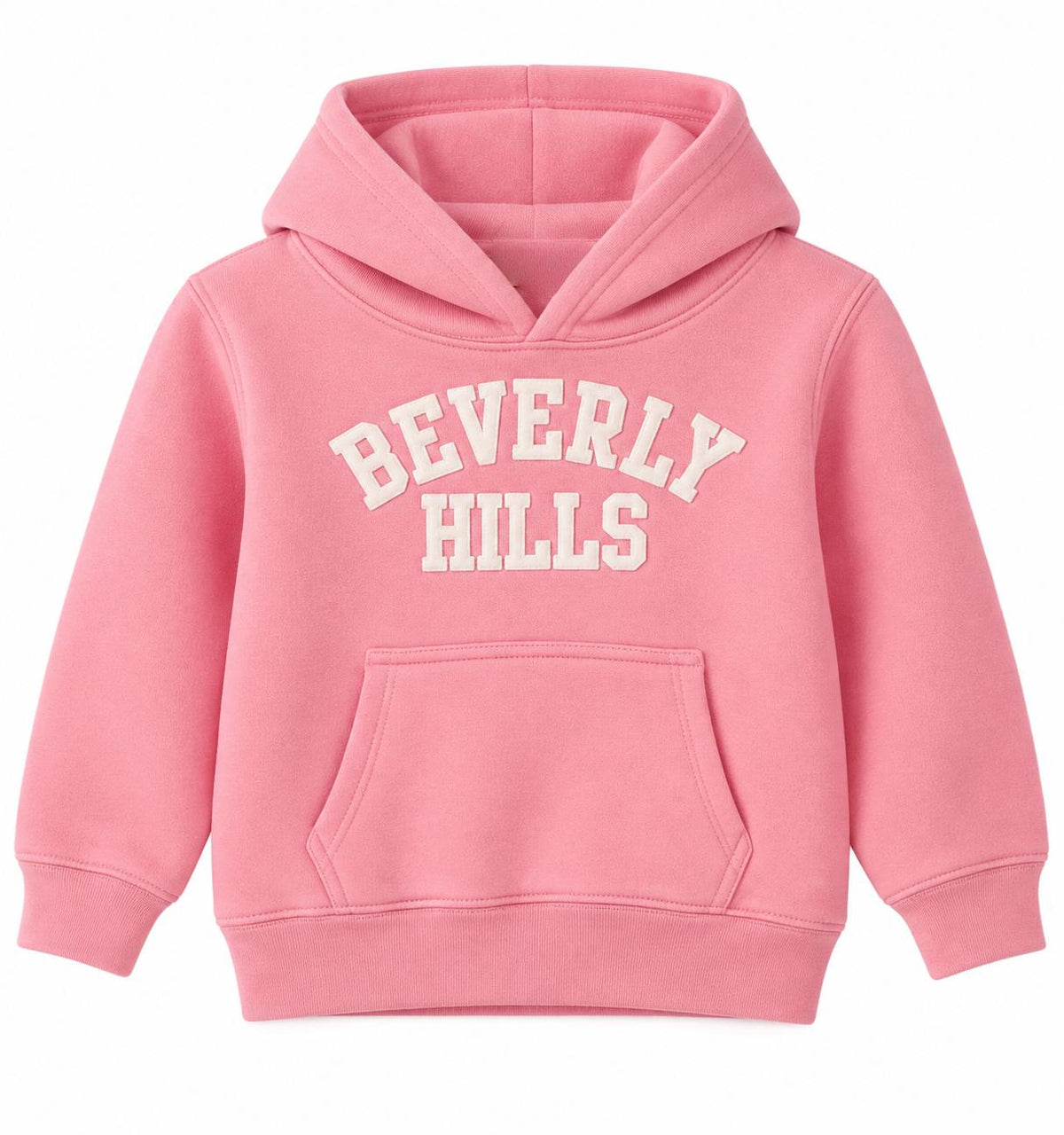 Beverly Hills Hoodie for kids Pink with White Letters