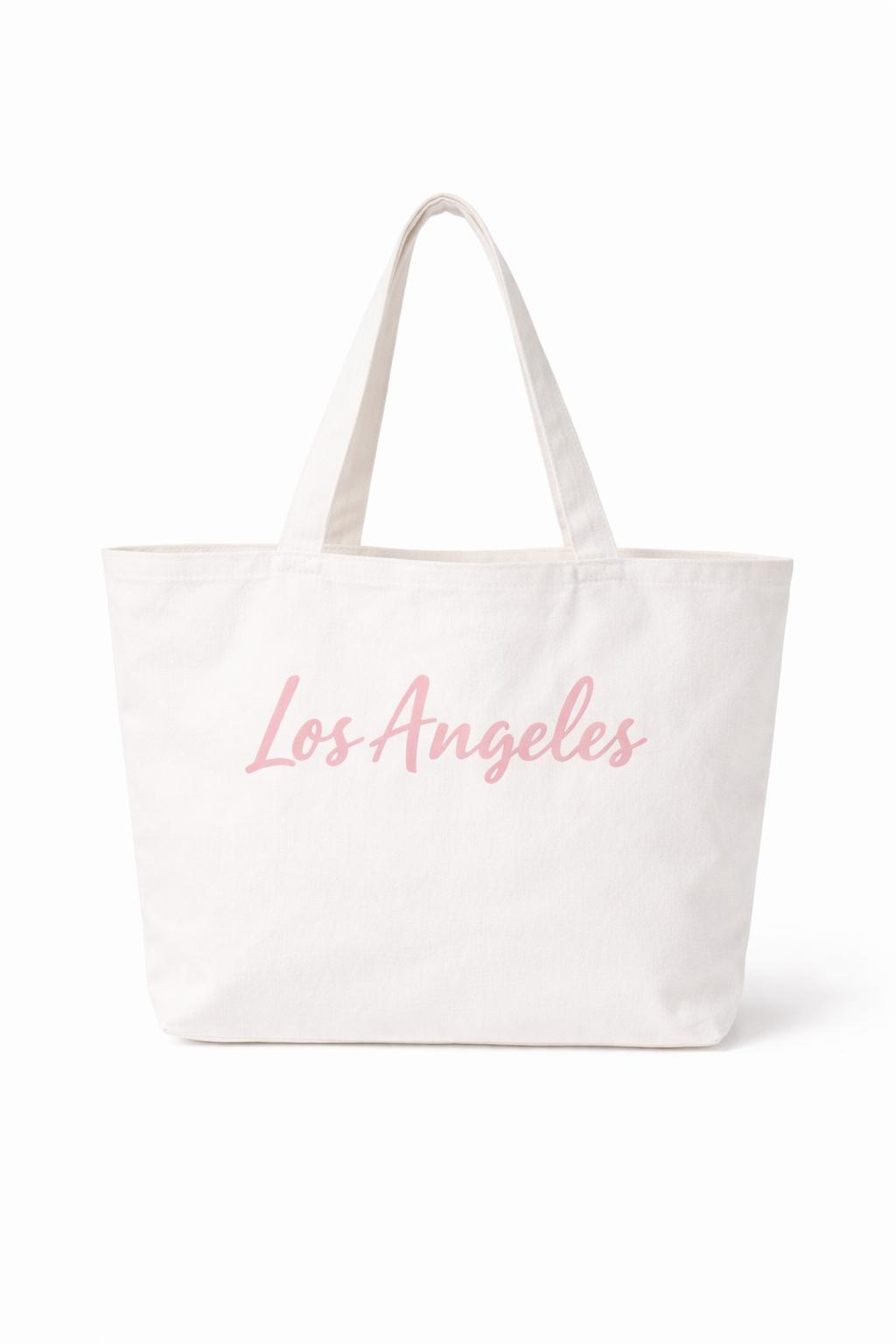 Tote Bag Los Angeles White/Pink